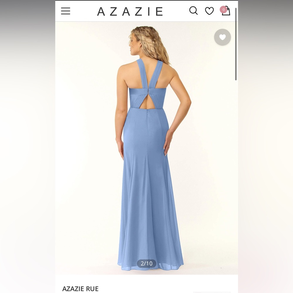 Azazie Rue Dress Steel Blue